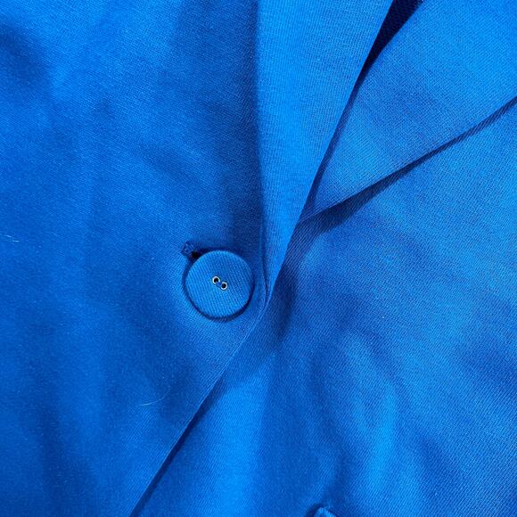 Susan Graver Weekend Petite Marina Knit Blazer Blue Brigade Petite Small - Picture 8 of 10